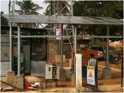 Solar powered telecom installation in Kolar, India Solar powered telecom installation in Kolar, India